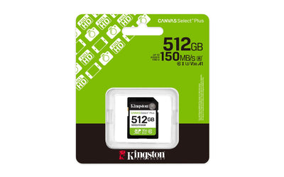 Kingston SDS3-512GB 512GB SDXC Canvas Select Plus Gen3 150MB-s C10 UHS-I U3 V30 Hafıza Kartı