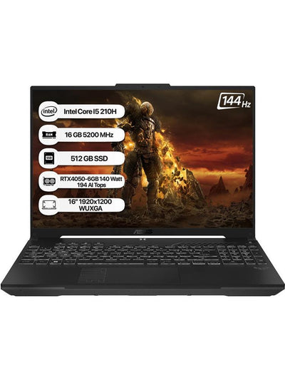 Asus Tuf Gaming F16 FX607VU-RL142 I5 210H 16GB 512GB RTX4050-6GB 140W FreeDOS 16" 144Hz Notebook