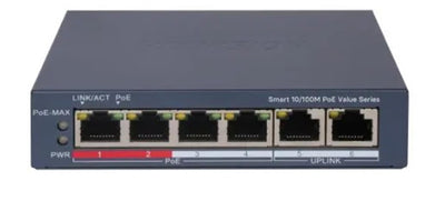 Hikvision DS-3E1106P-EI-M 4 Port PoE 10-100 2-Uplınk Yönetilemez Switch