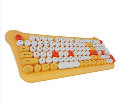 Everest KM-6244 BUNNY Renkli Tuşlu Sarı 2.4 ghz + BT Kablosuz Q Multimedia Klavye + Mouse Set