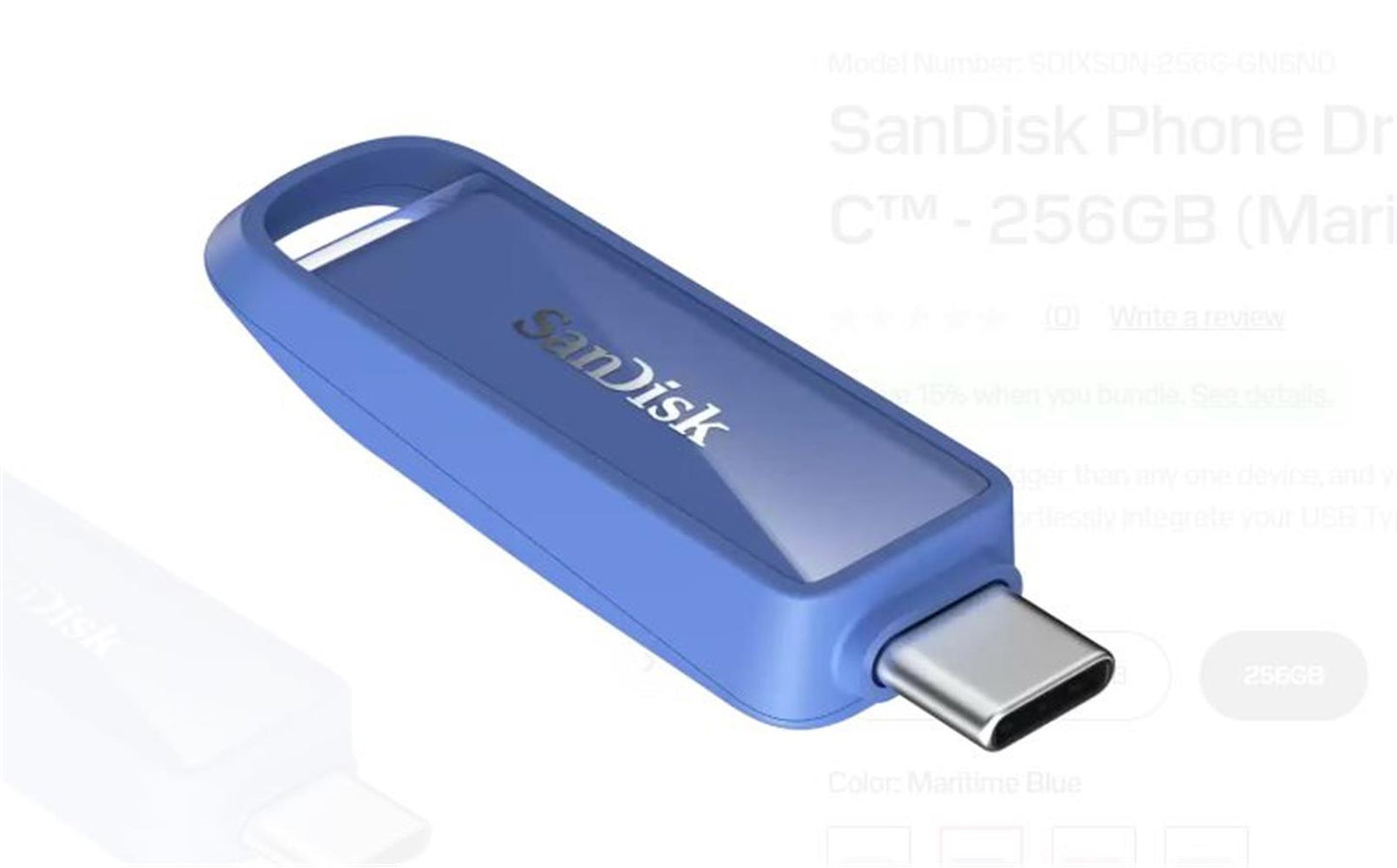 Sandisk 256GB USB-C Flash Bellek - Maritime Blue