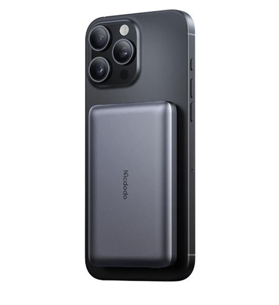 MCDODO MC-4651 10000mAh 20W Metal Ultra İnce Manyetik Kablosuz Powerbank - Siyah