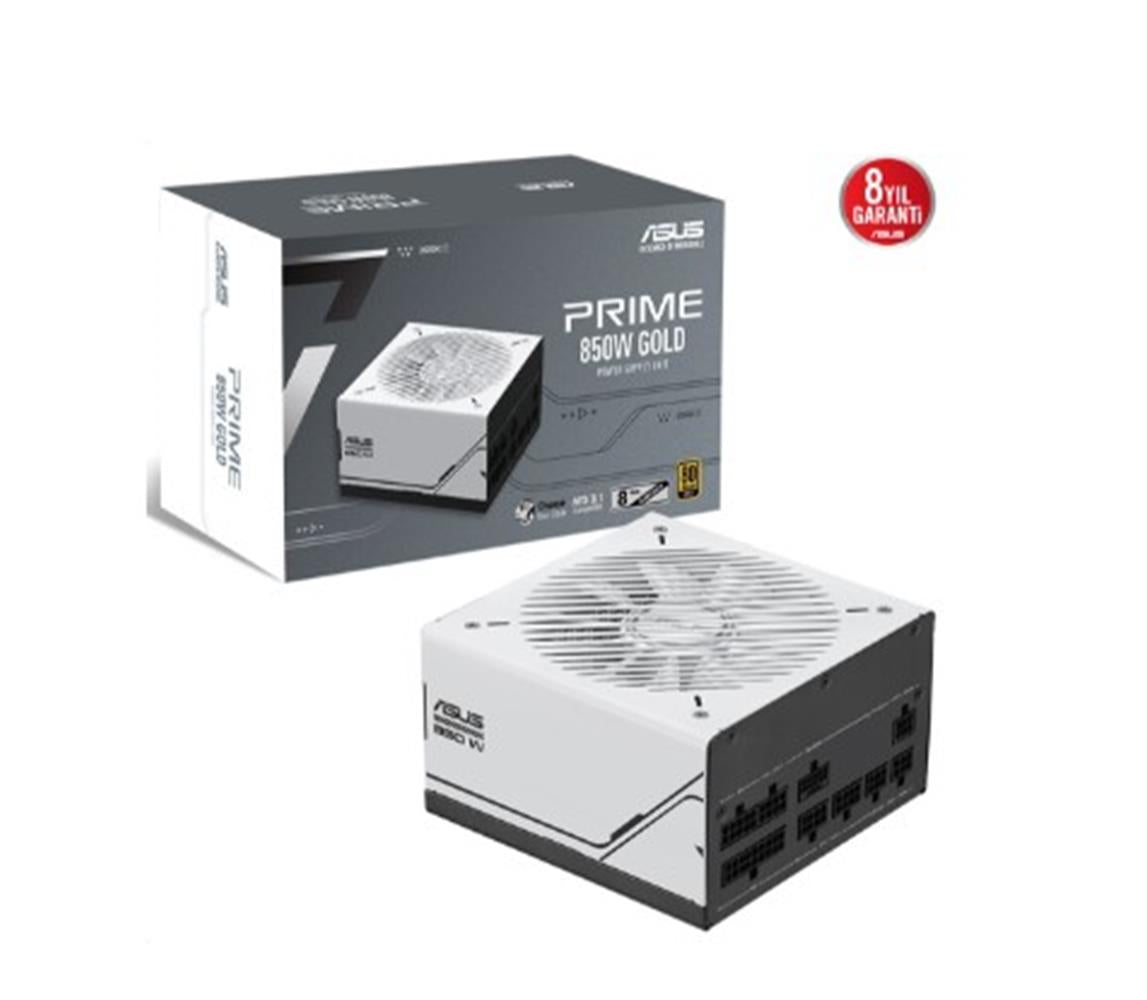 ASUS Prime AP-850G 80+ Gold 850W PCIE 5.1 ve ATX 3.1 Uyumlu 8 Yıl Garantili Modüler Güç Kaynağı 