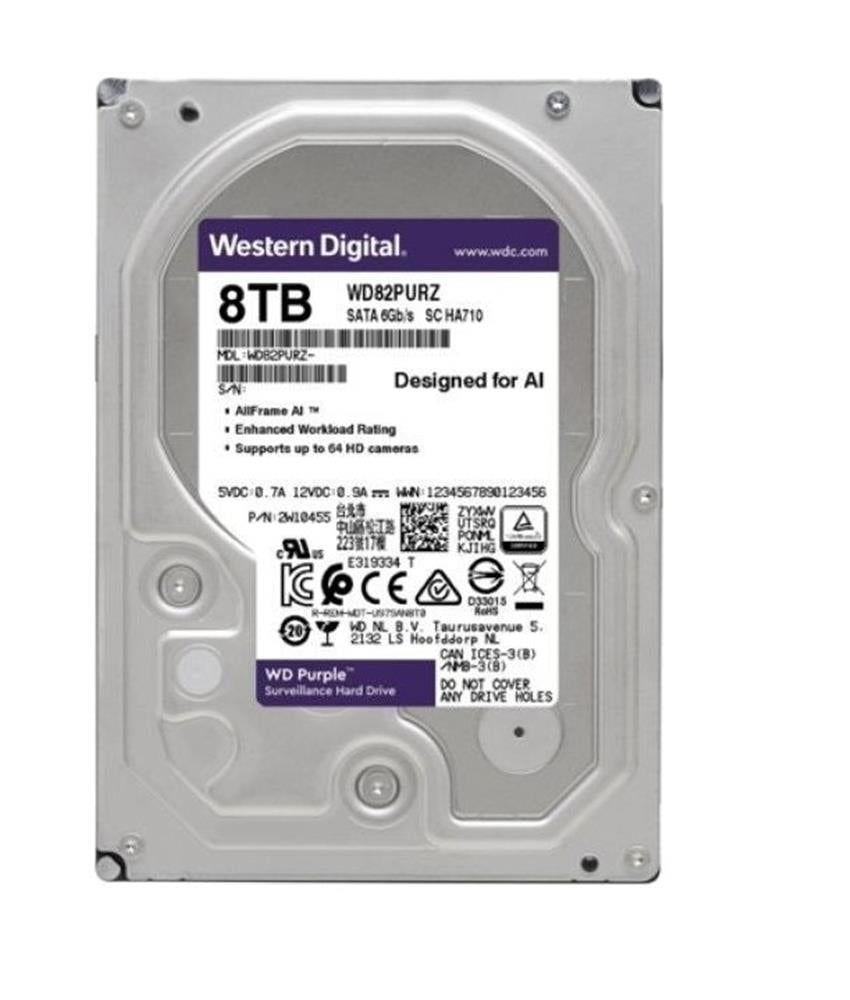 Wd 8Tb Purple WD82PURZ 7200RPM 256MB 7x24 Güvenlik Harddisk (İthalat)
