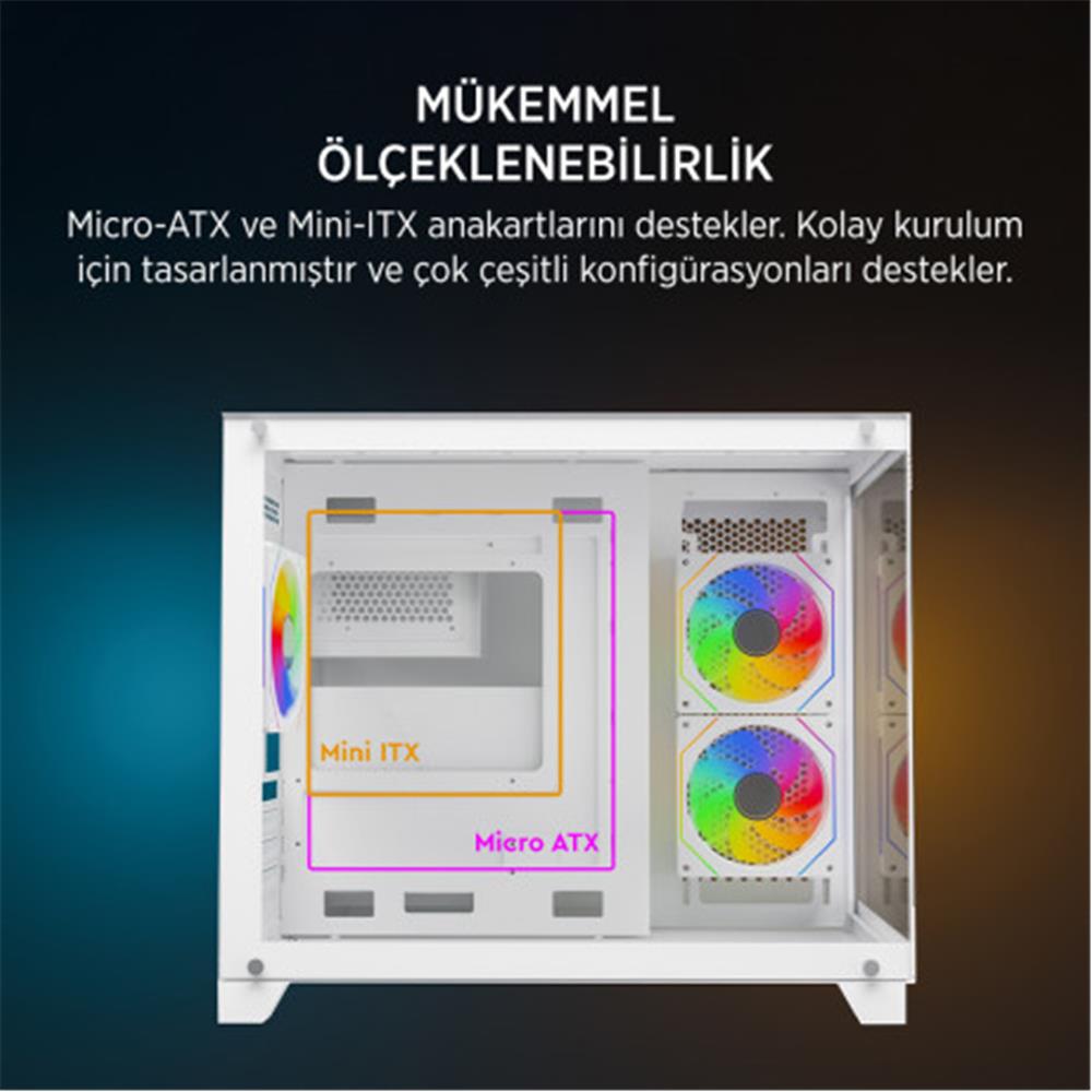 James Donkey Stark S700 650W Beyaz Gaming Kasa