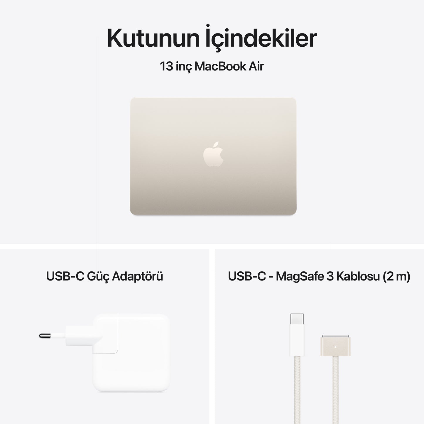 Apple MacBook Air M4 MC6A4TU/A 24GB 512SSD 13.6" Dizüstü Bilgisayar Yıldız Işığı