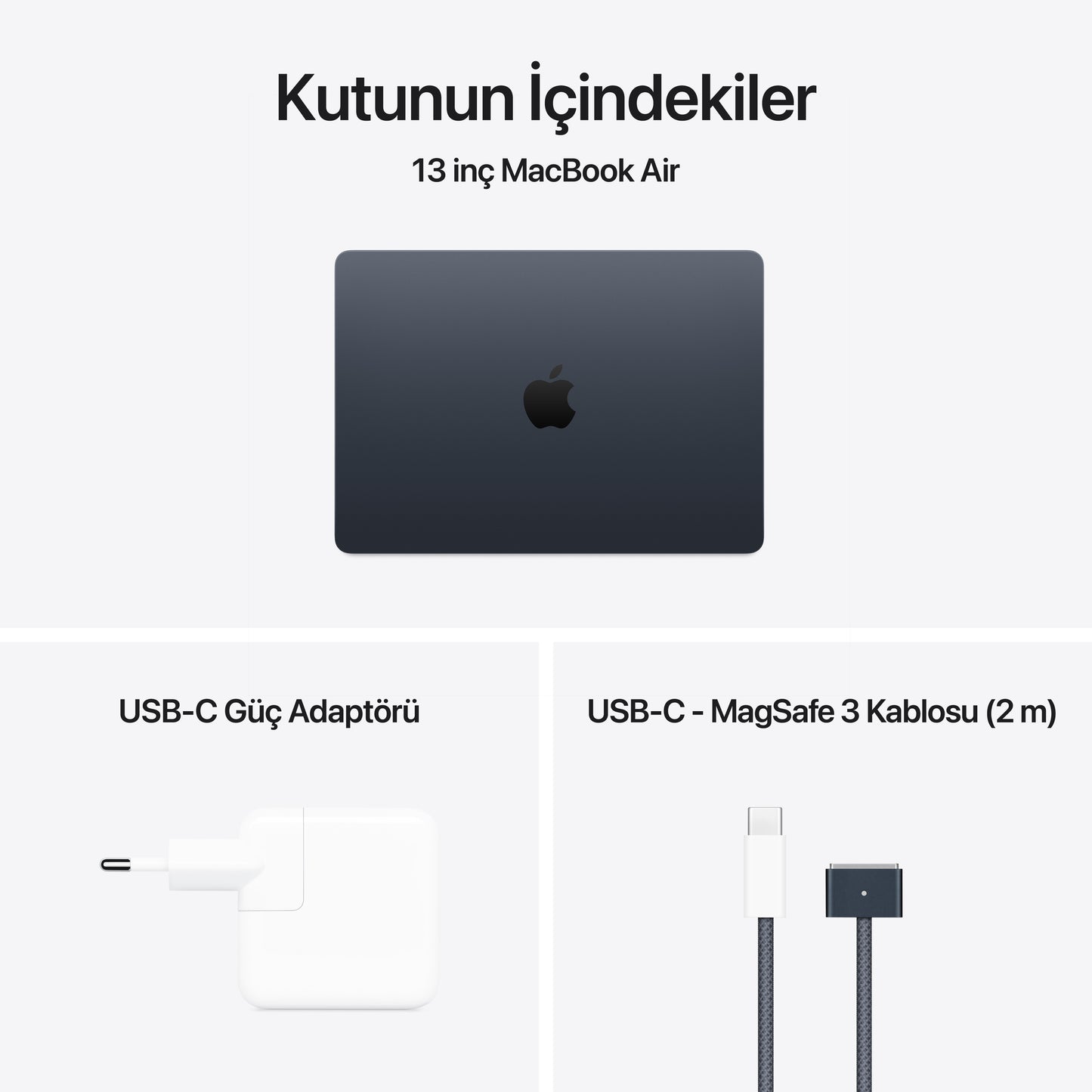 Apple MacBook Air M4 MW133TU/A 16GB 512SSD 13.6" Dizüstü Bilgisayar Gece Yarısı