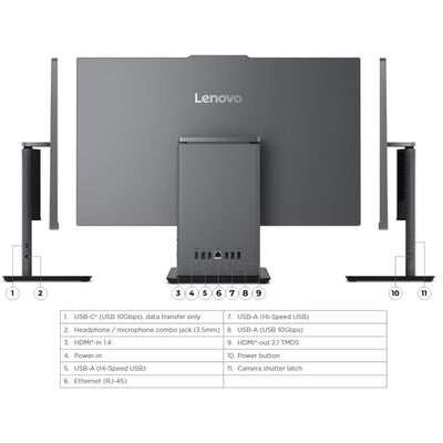 LENOVO ThinkCentre Neo 50a 27 G5 12SA0013TR i7-13620H 16GB 512GB SSD O/B Intel UHD Dokunmatik 27" Siyah DOS All in One P