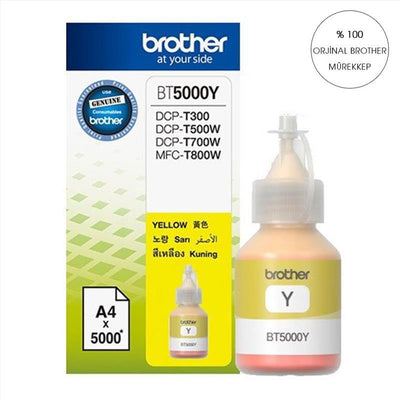 BROTHER BT5000Y T300 T500 T800 (5000 Sayfa) Sarı Mürekkep