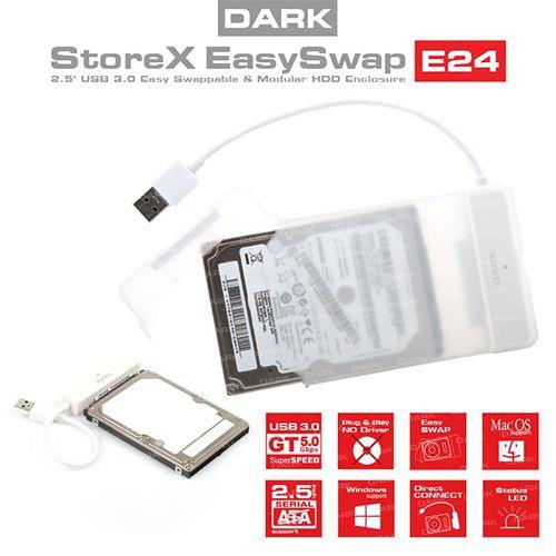 DARK DK-AC-DSE24U3 2.5" USB 3.0 Şeffaf Sata Harici HDD Kutusu