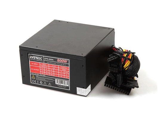 EVEREST EPS-600A 600W Metalik 12cm Fanlı Aktif PFC Power Supply