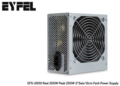 EYFEL EFS-2500 200W PEAK 250W Metalik 12cm Fanlı Power Supply