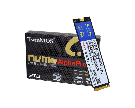 TWINMOS NVMe2TB2280AP AlphaPro M.2 2TB (3600/3250MB/s) PCIe + NVMe (3D NAND) SSD Disk (22x80MM)