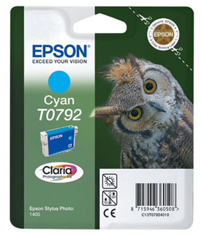 Epson T0792 Cyan Mavi Mürekkep Kartuş 1400 P50 R1400 RX610 Uyumlu