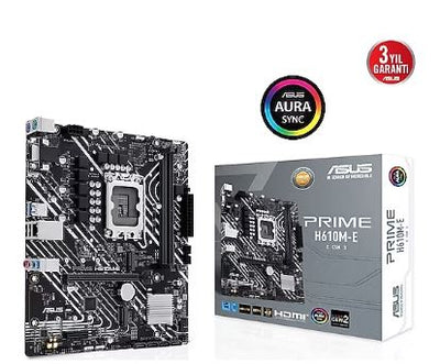 ASUS PRIME H610M-E-CSM H610 DDR5 Vga GLan mATX HD DP M2 RGB US3.2 1700p Anakart