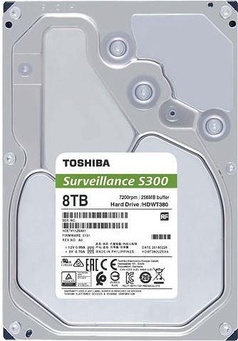 TOSHIBA HDWT380UZSVA S300 3.5" 8TB 7200rpm 256mb SATA 7/24 Harddisk