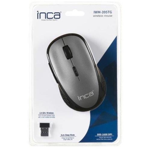 INCA IWM-395TG Nano Alıcılı Kablosuz 1600dpi Gri Mouse