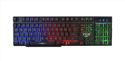 INCA IKG-448 Türkçe Q Klavye Mouse Set - Rainbow LED Mekanik Hisli USB Siyah
