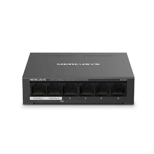 TP-LINK MERCUSYS MS106LP 6 Port Mbit 4 Port Poe+ 40W 2xMbit Uplink Desktop Yönetilemez Switch