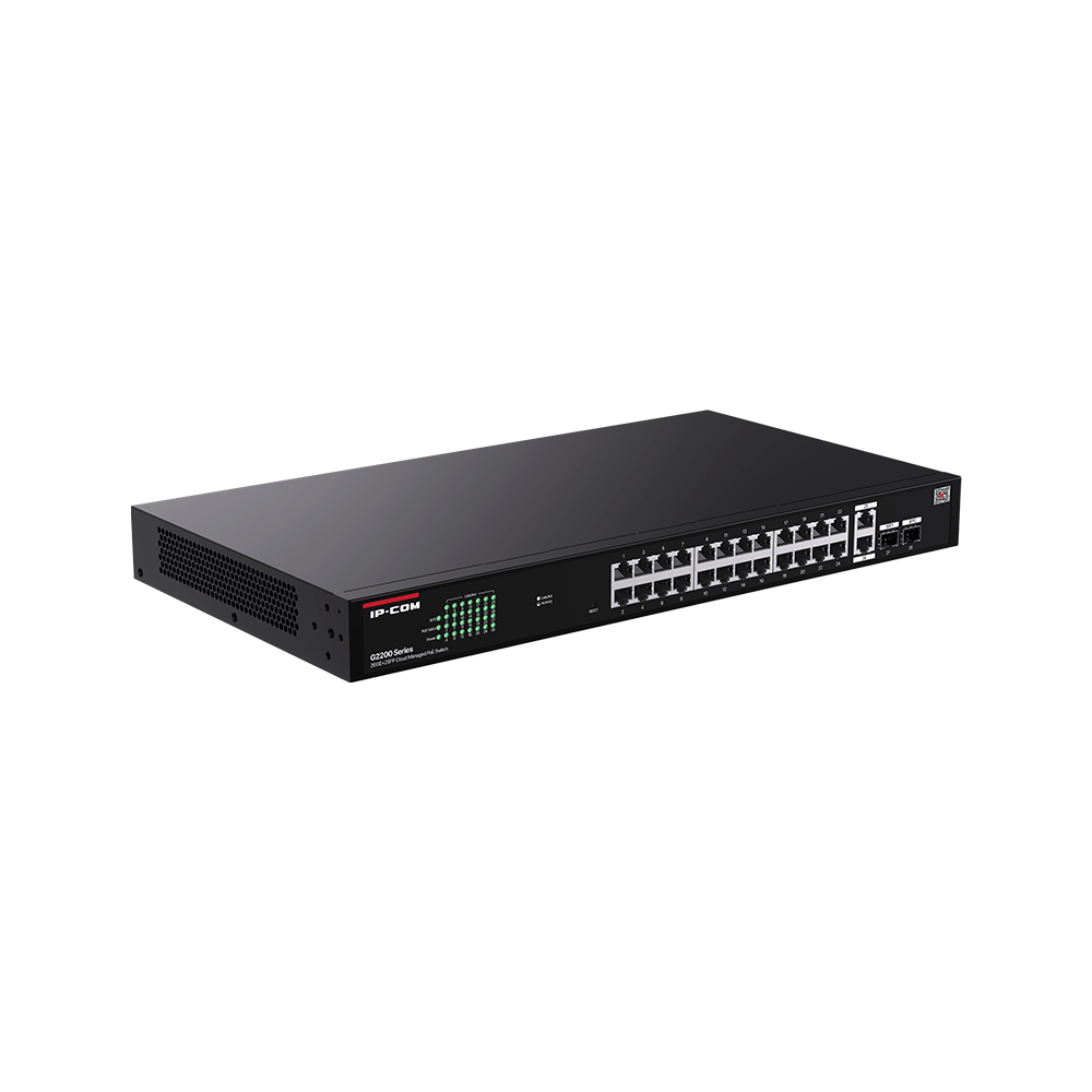 Ip-com G2228p-24-410w 24 Port Gigabit+2xrj45/sfp Uplink 370w Poe Cloud Yonetilebilir Rackmount Switch