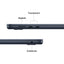 Apple MacBook Air MW1M3TU/A M4 16GB 512SSD 10CPU 10GPU 15.3" 2.5K MacOS Dizüstü Bilgisayar Gece Yarısı
