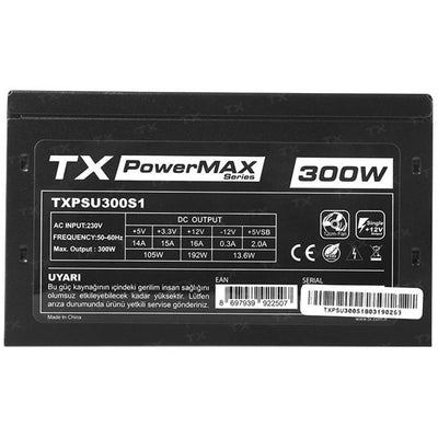 TX TXPSU300S1 300W Siyah Power Supply 2xSATA, 2xIDE