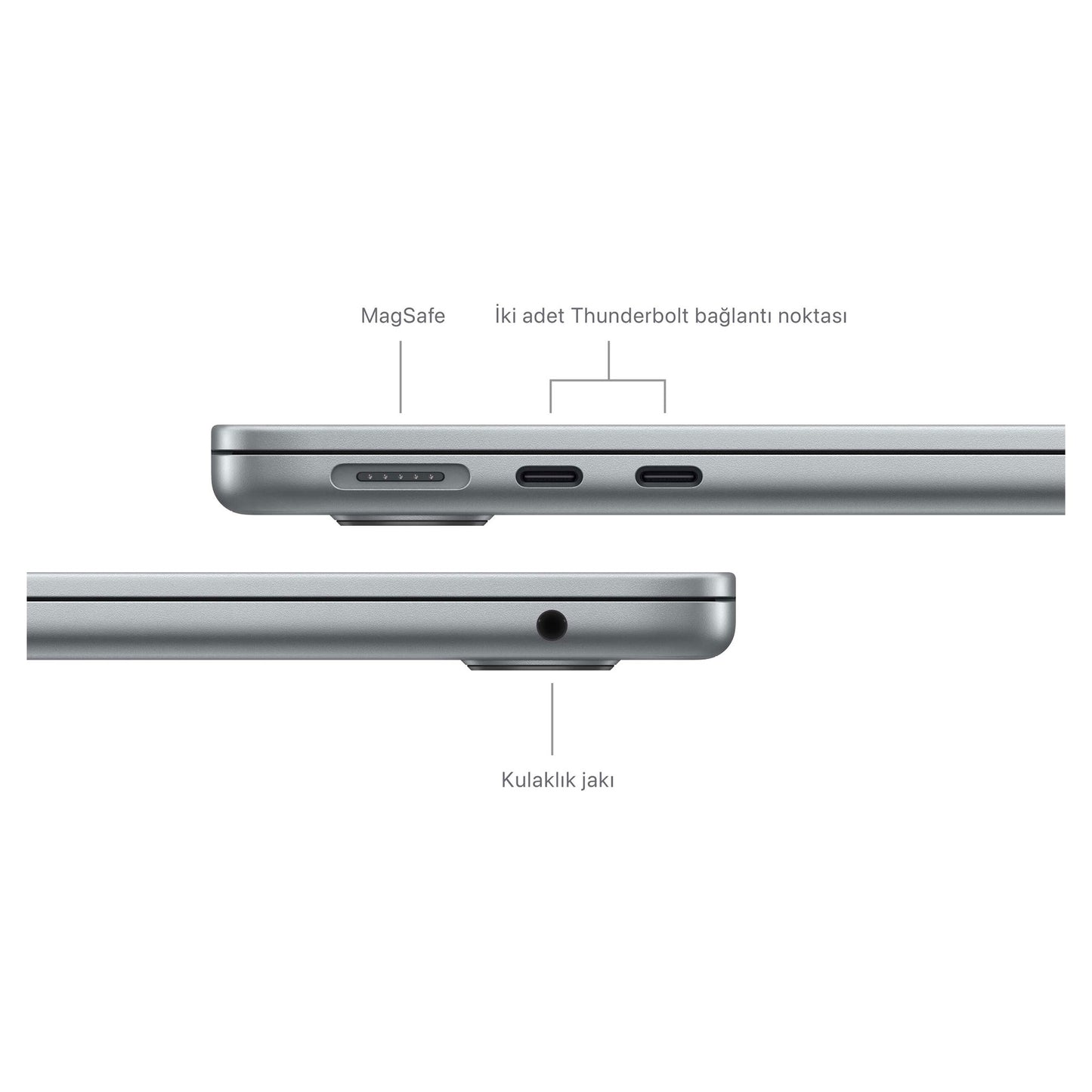 Apple MacBook Air M3 MC8M4TU/A 24GB 512SSD 8CPU 10GPU 13.6" 2.5K macOS Dizüstü Bilgisayar Uzay Grisi
