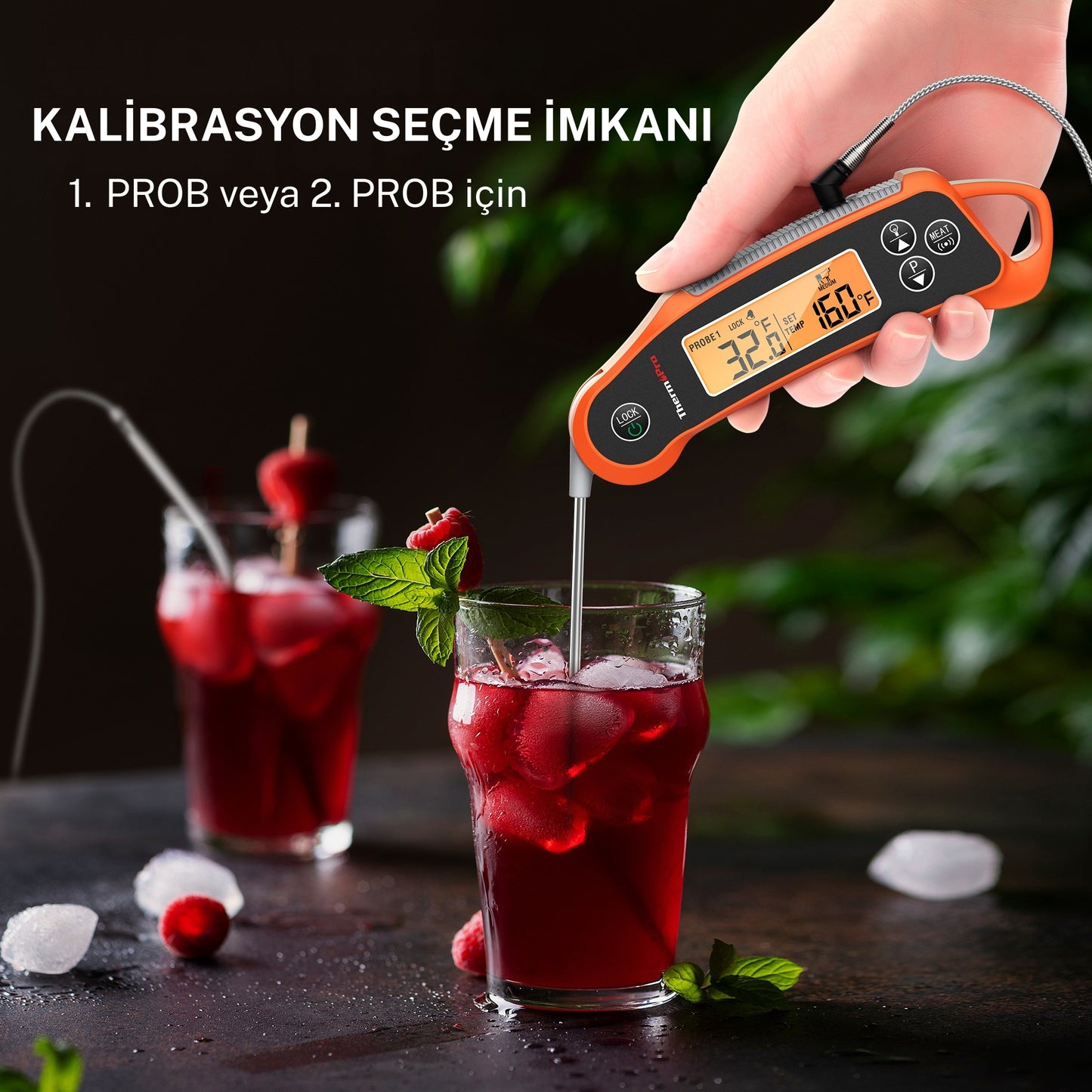 Thermopro Tp710 Katlanabilir Ek Problu Profesyonel Gıda Pişirme Termometresi