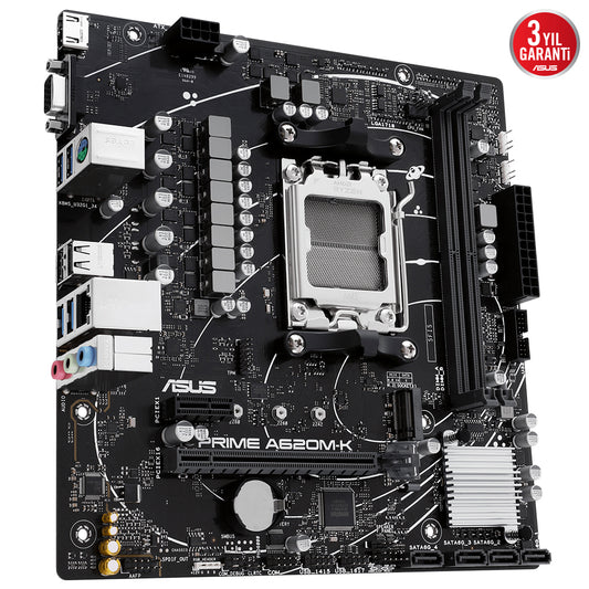 ASUS PRIME A620M-K A620 DDR5 Vga GLan mATX HDMI USB3.2 M2 RGB AM5 AMD Anakart