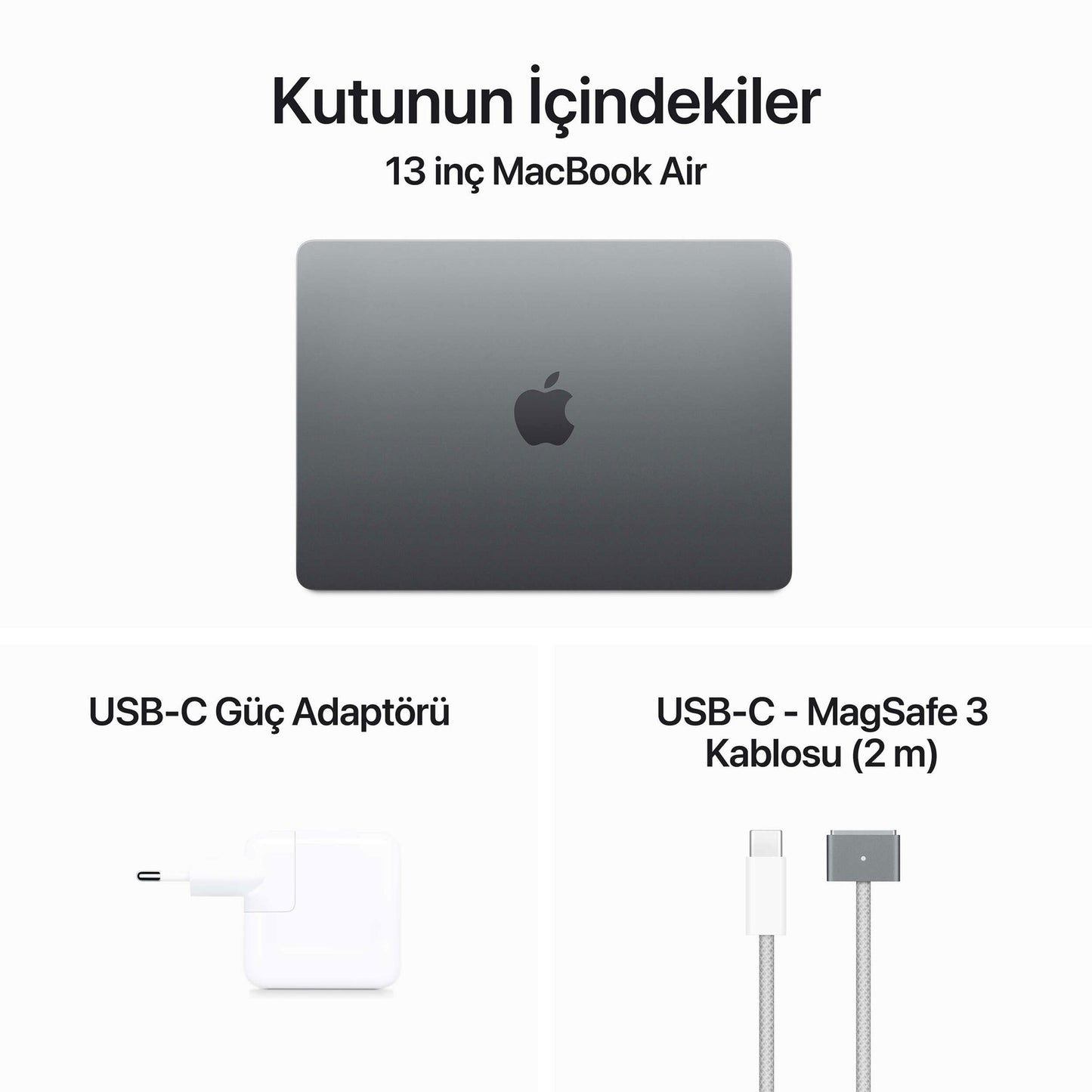 Apple MacBook Air M3 MC8M4TU/A 24GB 512SSD 8CPU 10GPU 13.6" 2.5K macOS Dizüstü Bilgisayar Uzay Grisi