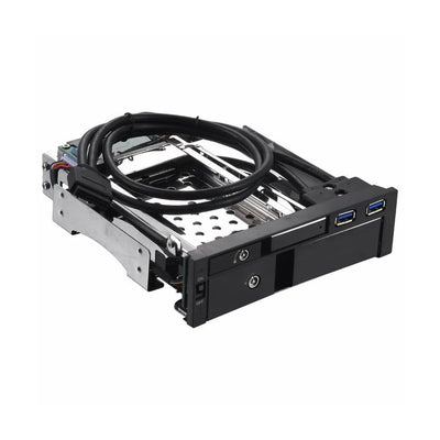 Oem 5,25" Dahili Çift Yuvalı Sabit Disk Kutusu 2,5+3,5 inç SATA HDD-SSD Muhafaza Aletsiz Tasarım