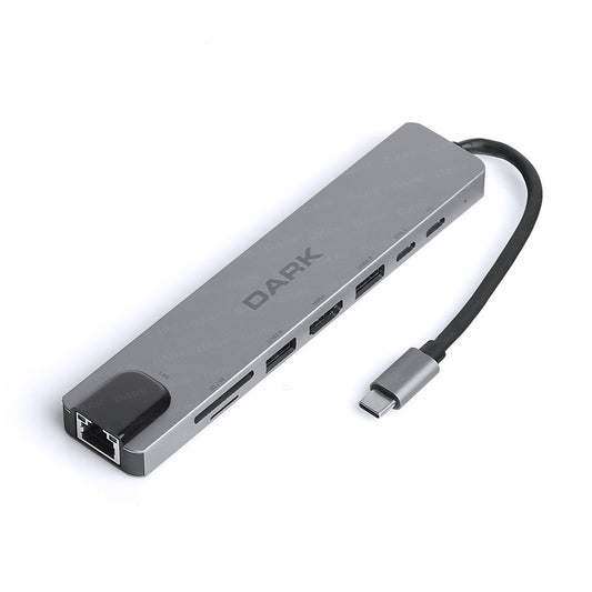 DARK DK-AC-U31X40 USB 3.1 Type-C 8 in Ethernet / HDMI / TF SD Kart USB 3.0 - USB 2.0 / USB-C Dönüştürücü Çevirici HUB