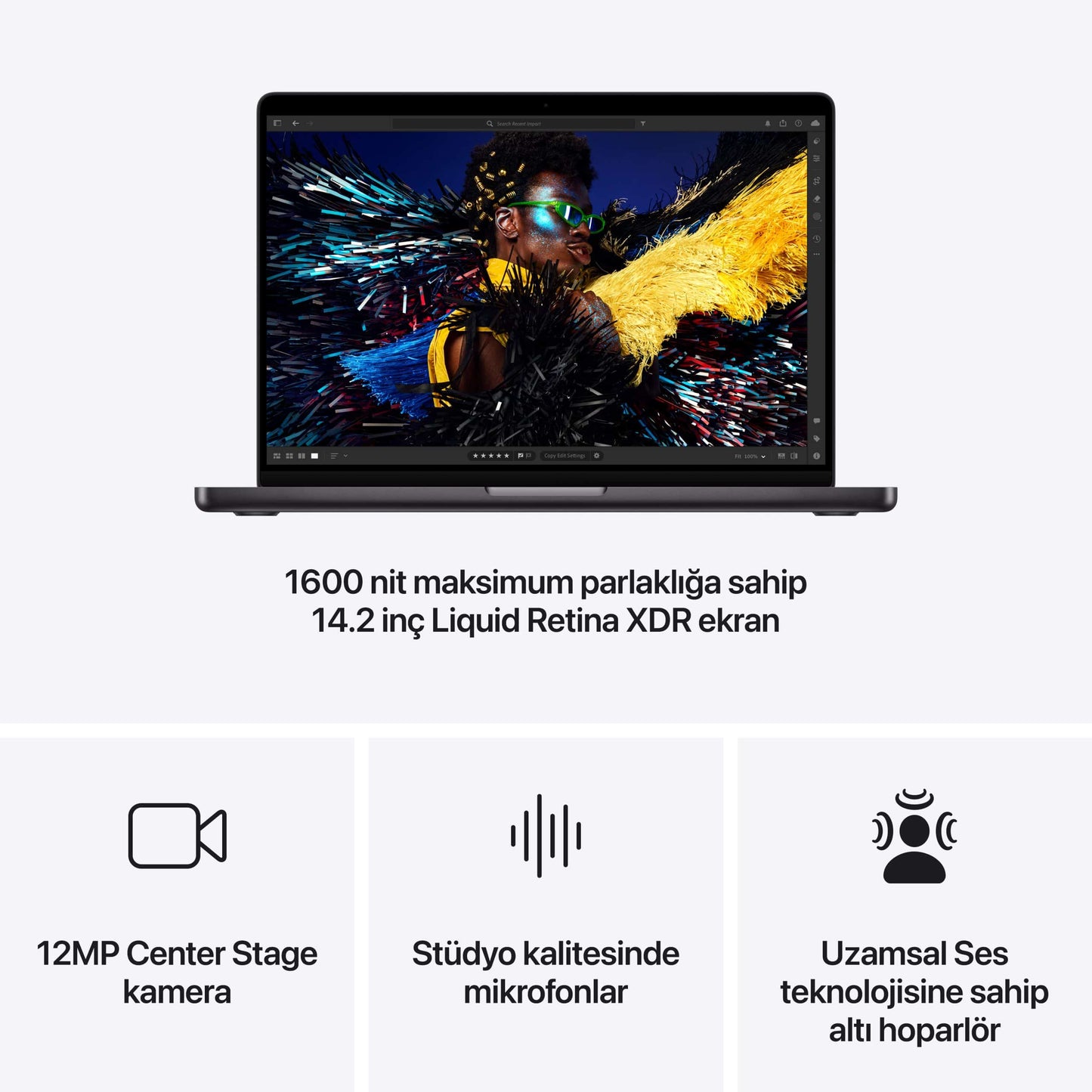 Apple MacBook Pro M4  MCX04TU/A 24GB 1TBSSD 14.2" Liquid Retina Uzay Siyahı Dizüstü Bilgisayar