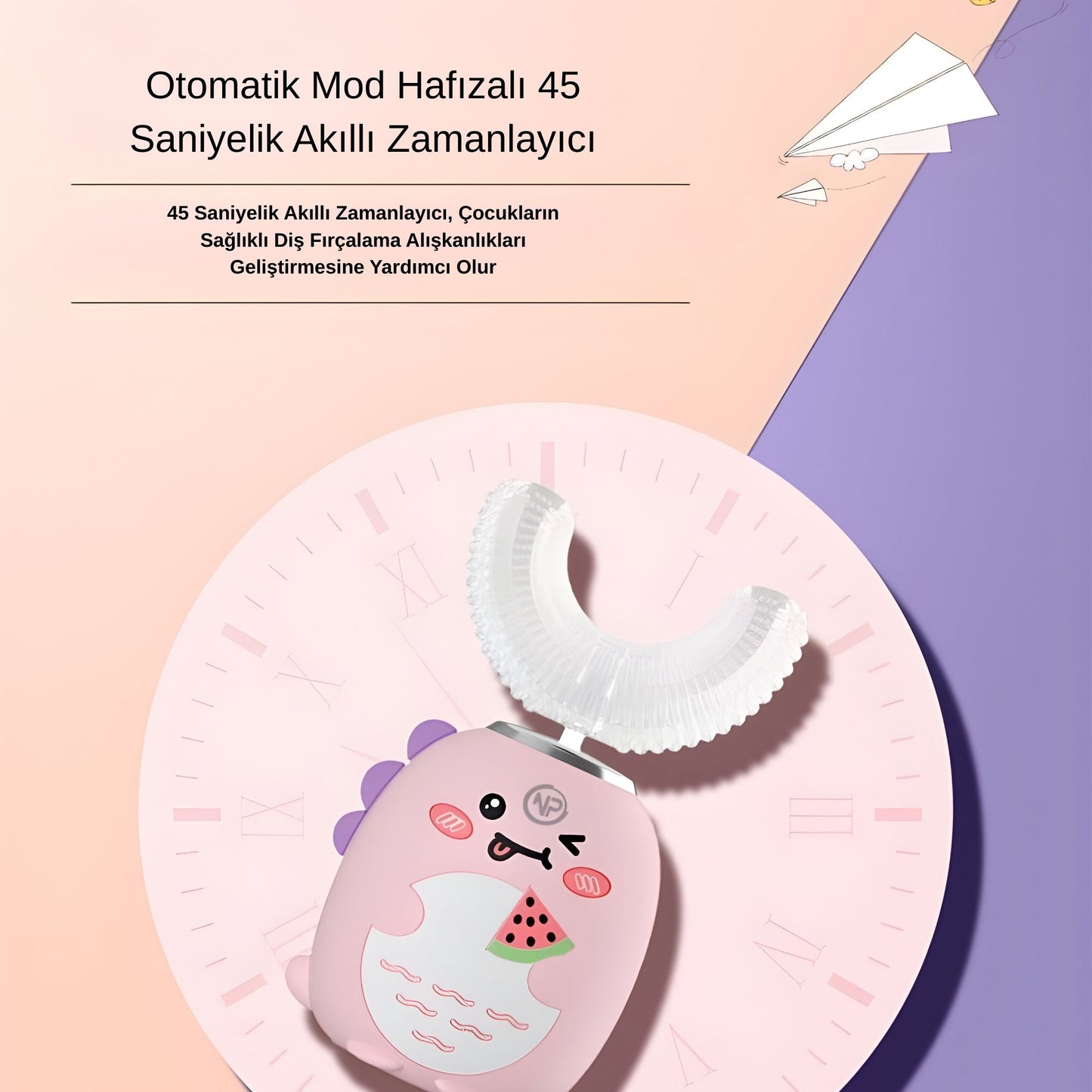 NPO 208 Şarjlı Ultrasonik 3 Modlu U Dizyan Çocuk Diş Fırçası