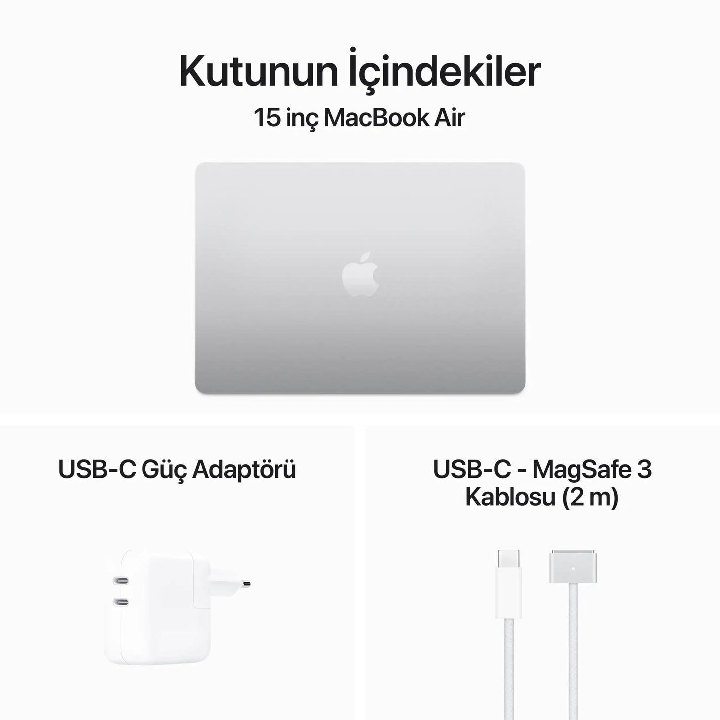 Apple MacBook Air MC9J4TU/A M3 24GB 512SSD 8CPU 10GPU 15.3" 3K MacOS Gümüş Dizüstü Bilgisayar