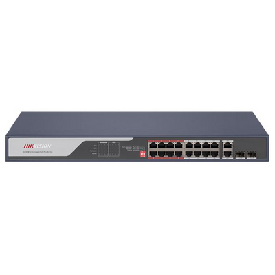 HIKVISION DS-3E0318P-E(C) 16+2+2 10/100 Yönetilemez +2 Port Gb. 2 SFP 16 PORT POE 225W Metal Kasa