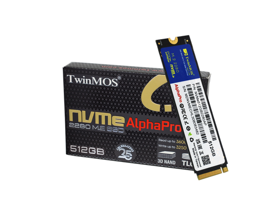 TWINMOS NVMe512GB2280AP AlphaPro M.2 512GB (3600/3250MB/s) PCIe + NVMe (3D NAND) SSD Disk (22x80MM)