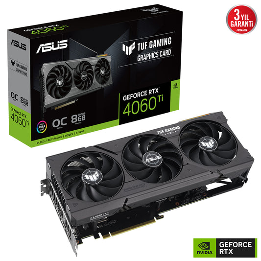 ASUS TUF-RTX4060TI-O8G-GAMING 8GB Geforce RTX4060TI GDDR6 128bit HDMI 3xDP 16x Ekran Kartı (ARGB)