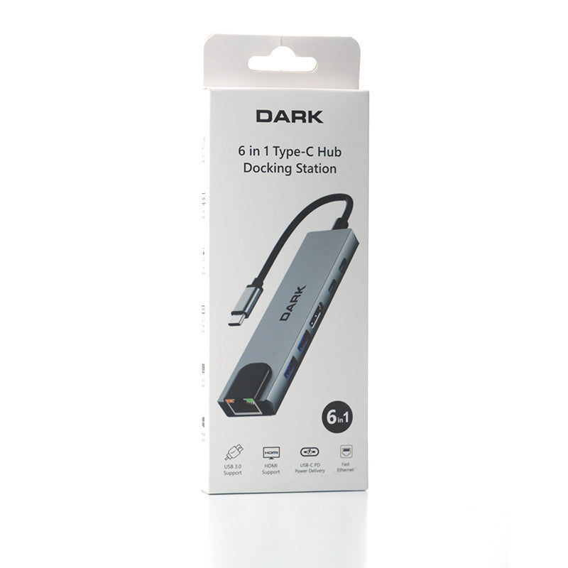 DARK DK-AC-U31X47 6'sı 1 Arada USB 3.2 Type-C to Ethernet / HDMI USB 3.0 - USB 2.0 / USB-C 65W Macbook Port Çoklayıcı HU