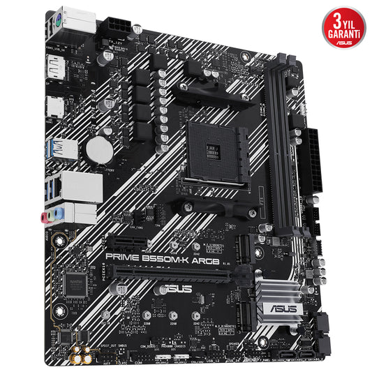 ASUS PRIME B550M-K ARGB B550 DDR4 (Vga Yok) GLan mATX HD DP US3 M2 AM4 AMD Anakart