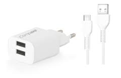 COMPAXE CTA-521D IU 10W 5V 2.1A ÇİFT USB ADAPTÖR Beyaz KABLOLU SET