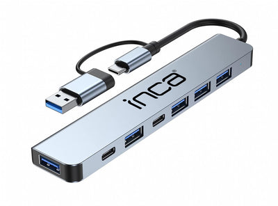 INCA IUTP-7T 7 Port X5 USB 3.0 + 2 Type-C Aluminyum Çoklayıcı