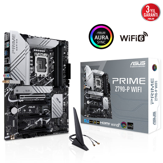 ASUS PRIME Z790-P WIFI Z790 DDR5 (Vga Yok) GLan 2.5G ATX HD DP US3 M2 WIFI BT RGB 1700p Anakart