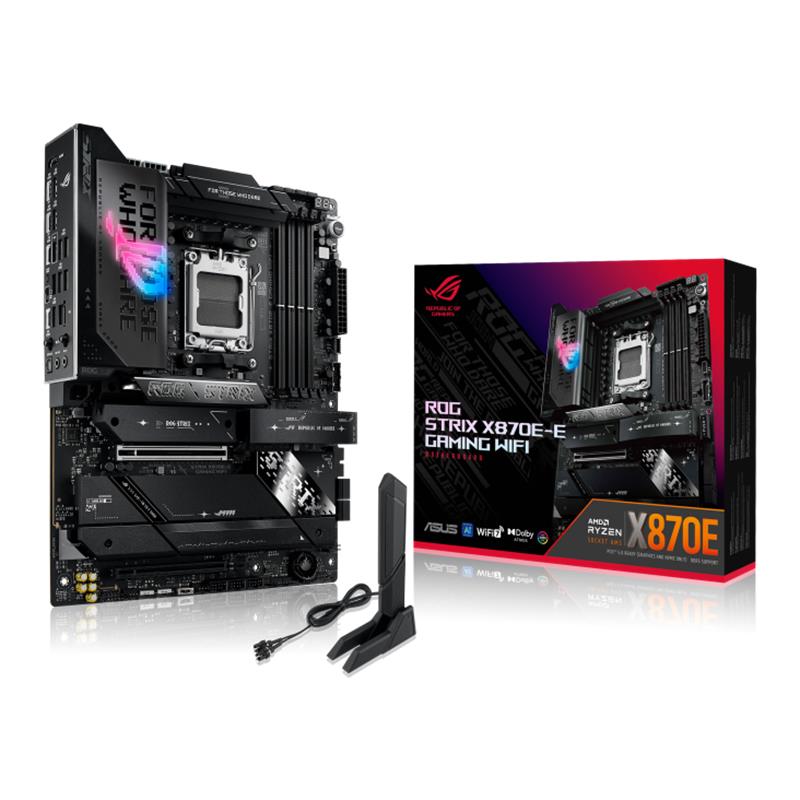 ASUS ROG STRIX X870E-E GAMING WIFI DDR5 8000MHZ 1XHDMI 1XDP 4XM.2 AM5 ATX (AMD 9000/8000/7000 SERI ISLEMCI UYMLU)