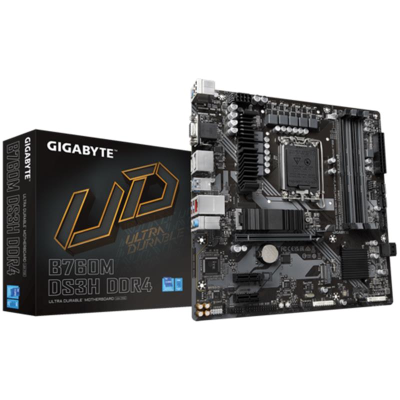 GIGABYTE B760M DS3H DDR4 5133MHZ 1XVGA 1XHDMI 1XDP 1XM.2 MATX 1700P (14. 13. VE 12.NESIL ISLEMCI UYUMLU)