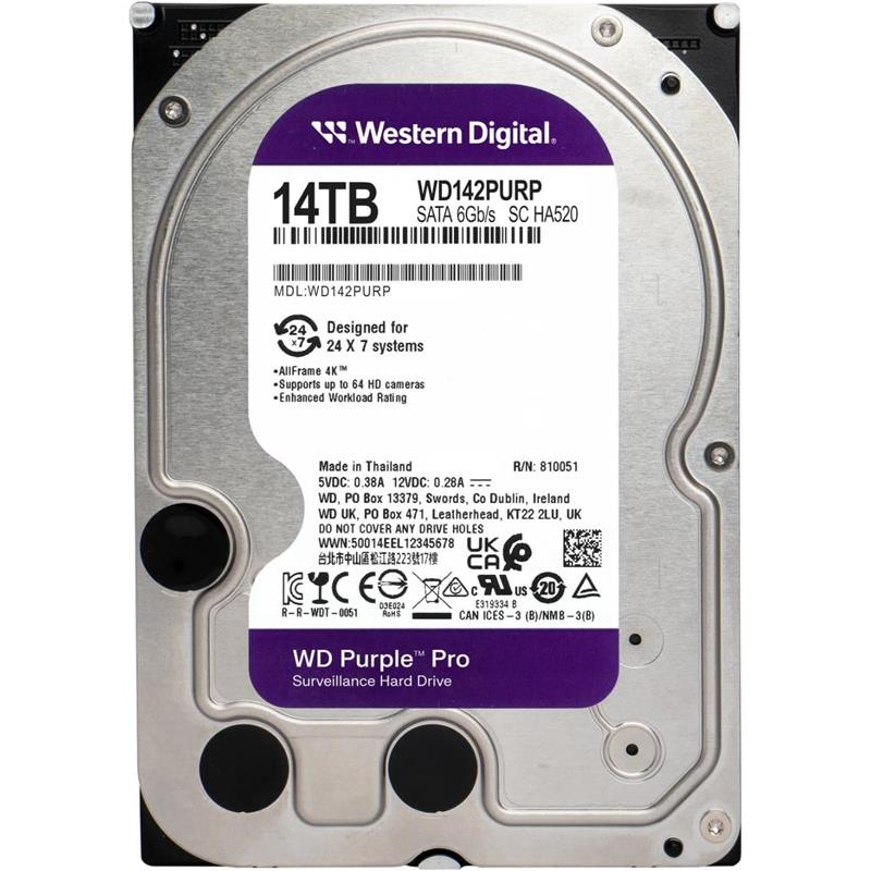 14 Tb Wd 3.5 Purple Sata3 7200rpm 512mb 7/24 Guvenlik Wd142purp (3 Yil Resmi Dist Garantili)