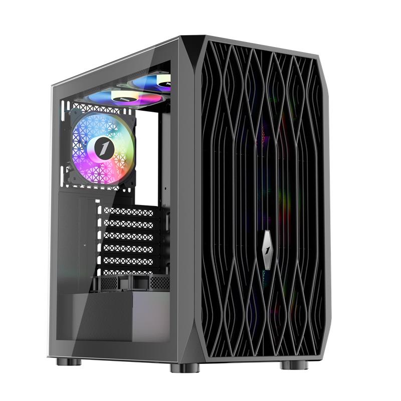 1ST PLAYER ARIYA AY7 SIYAH 650W 80+ ARGB 4X12CM FAN TEMPERLI CAM MESH USB 3.0 ATX KASA