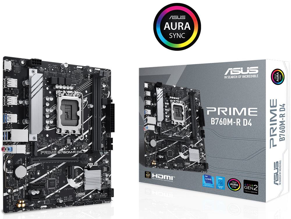 ASUS PRIME B760M-R D4 B760 DDR4 (Vga Yok) GLan 2.5G mATX HD USB3 M2 1700p Anakart