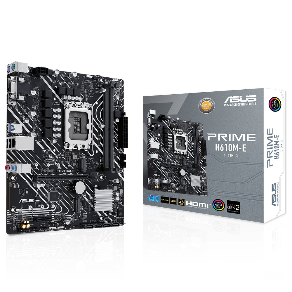 ASUS PRIME H610M-E D4-CSM H610 DDR4 Vga GLan mATX HD DP M2 RGB US3.2 1700p Anakart