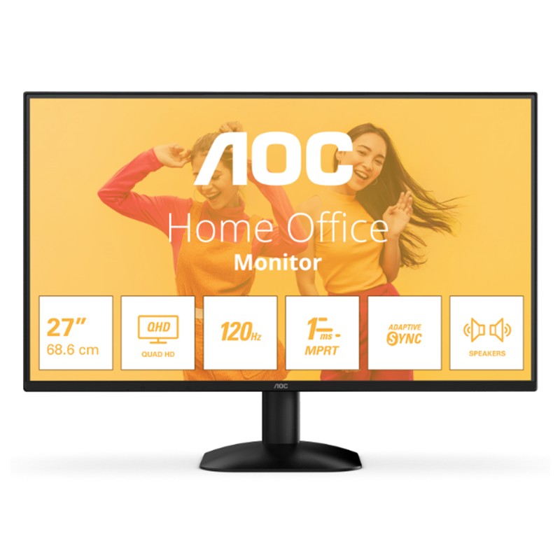 27 Aoc Q27b35s3 Ips 1ms 120hz 1xhdmi 1xdp 2k Qhd 2560x1440 Hoparlor Flicker-free Vesa Siyah